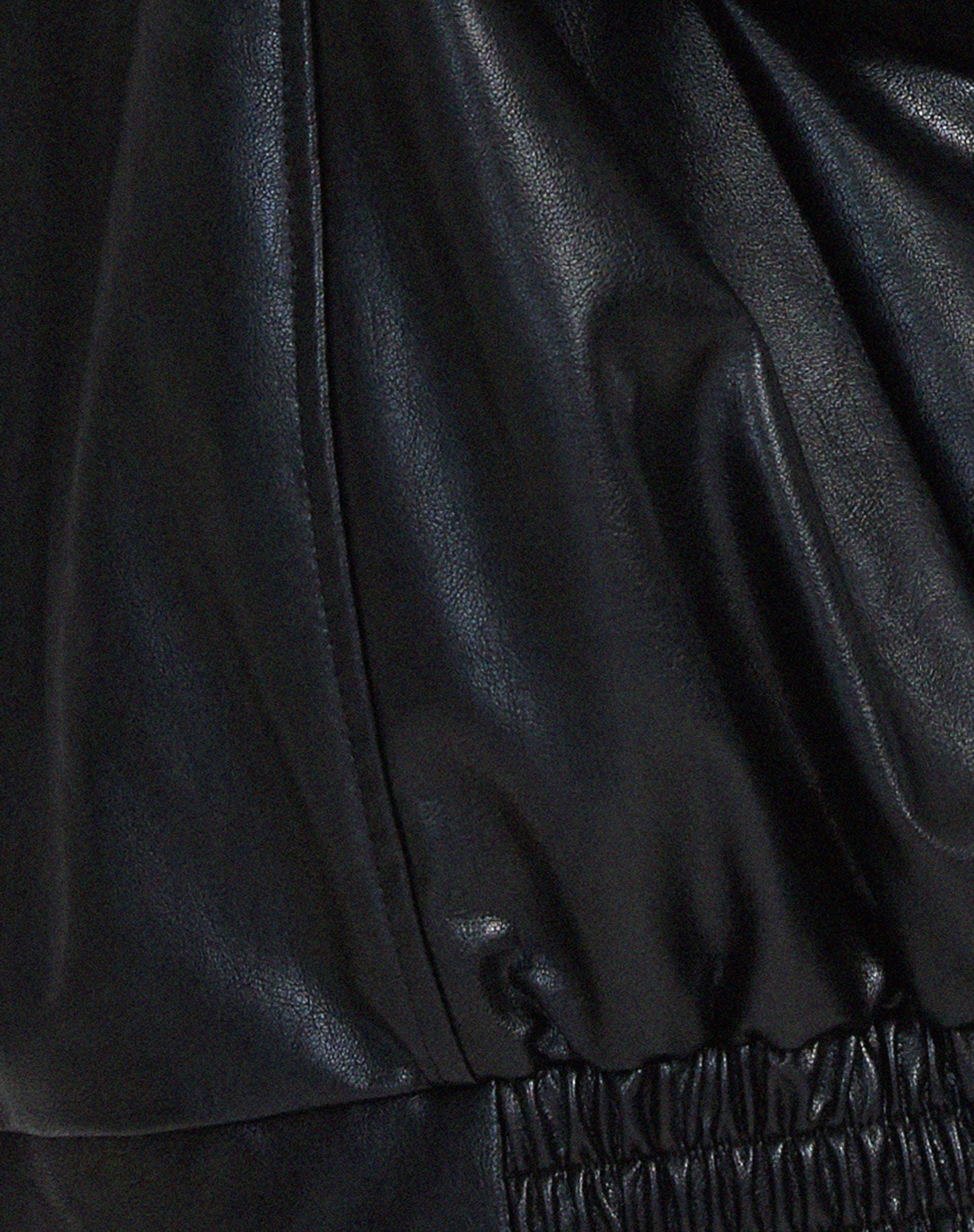 Women's Oversized Bomber Jacket in Faux Leather with Zip Front - 9