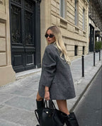 Women's Structured Tote Bag with Gold-Tone Clasp - 11