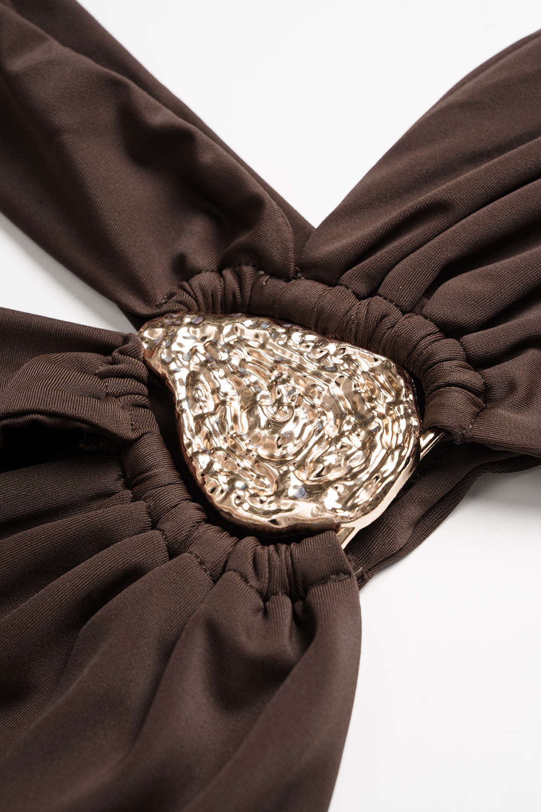 Bikini Set with Ruched Detail and Metallic Accent - 4