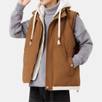 Women's Quilted Hooded Puffer Gilet Zip Front Fleece Lined - 10