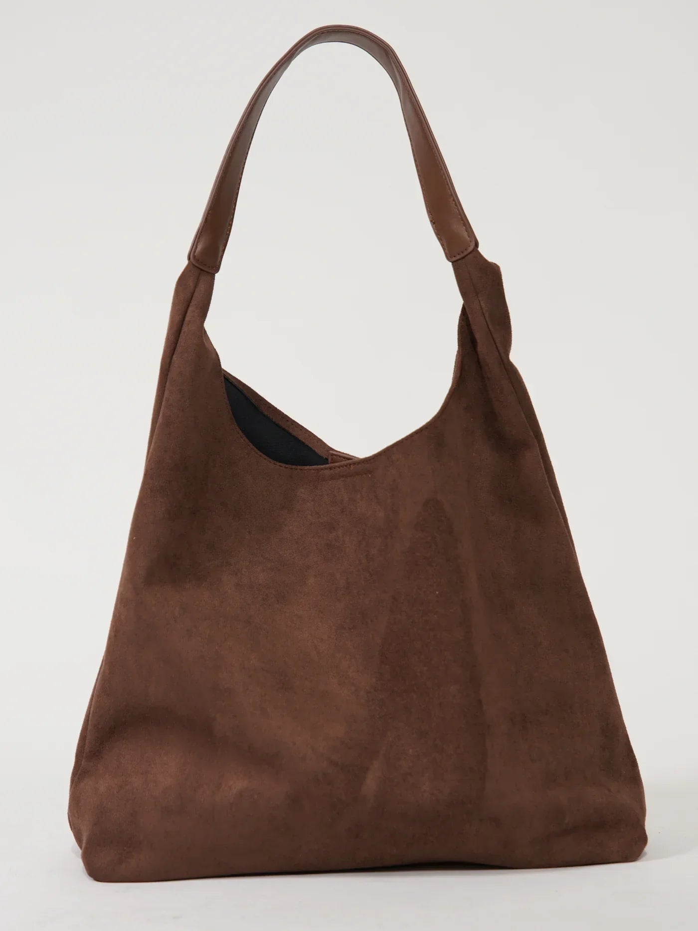 Women's Shoulder Bag with Matching Clutch Set - Dark Brown
