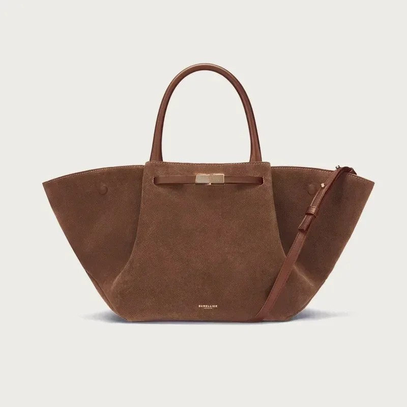 Tote Bag with Detachable Strap and Sturdy Handles - Brown (Large)
