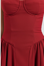 Women's Midi Dress Sleeveless with Sweetheart Neckline and A-Line Skirt - 13