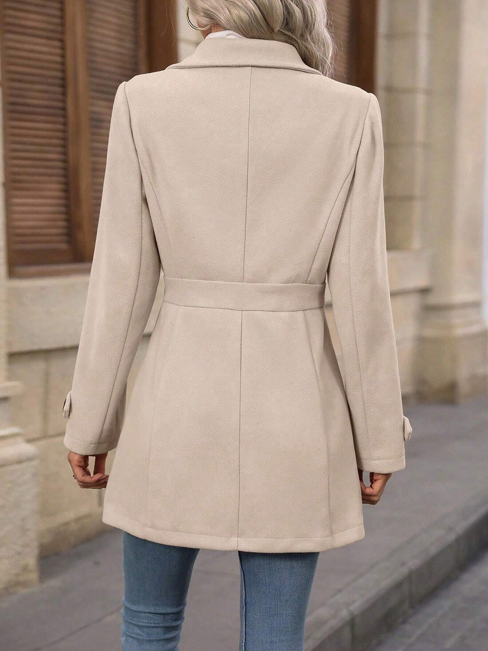 Women's Belted Coat with Tailored Silhouette - 2