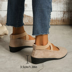 Women's Mary Jane Ballet Flats with Elastic Crossover Straps - 6