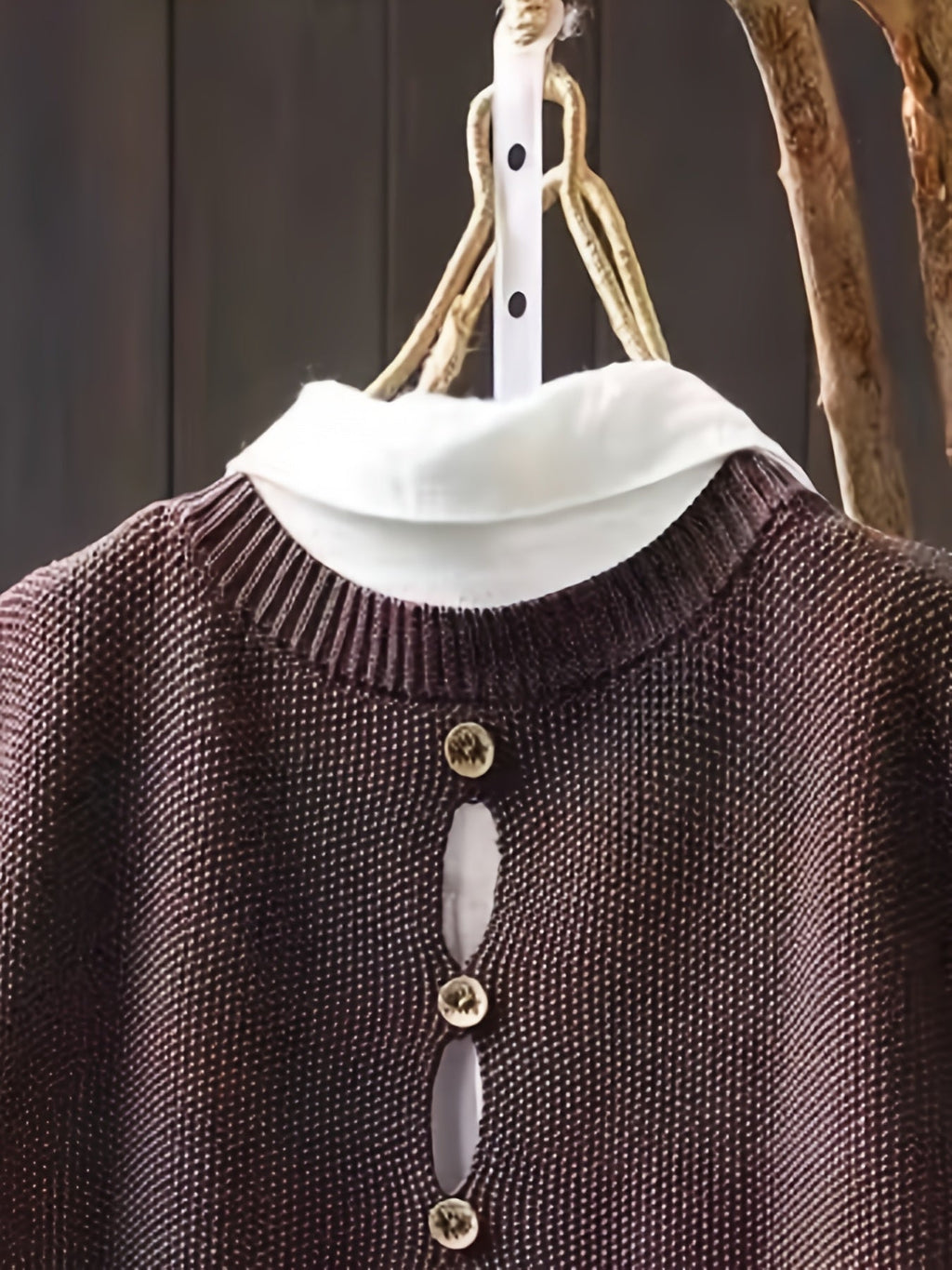 Women's Cardigan Relaxed Fit with Button Detailing - 6
