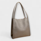 Women's Tote Bag with Sturdy Handles and Front Pocket - Grey