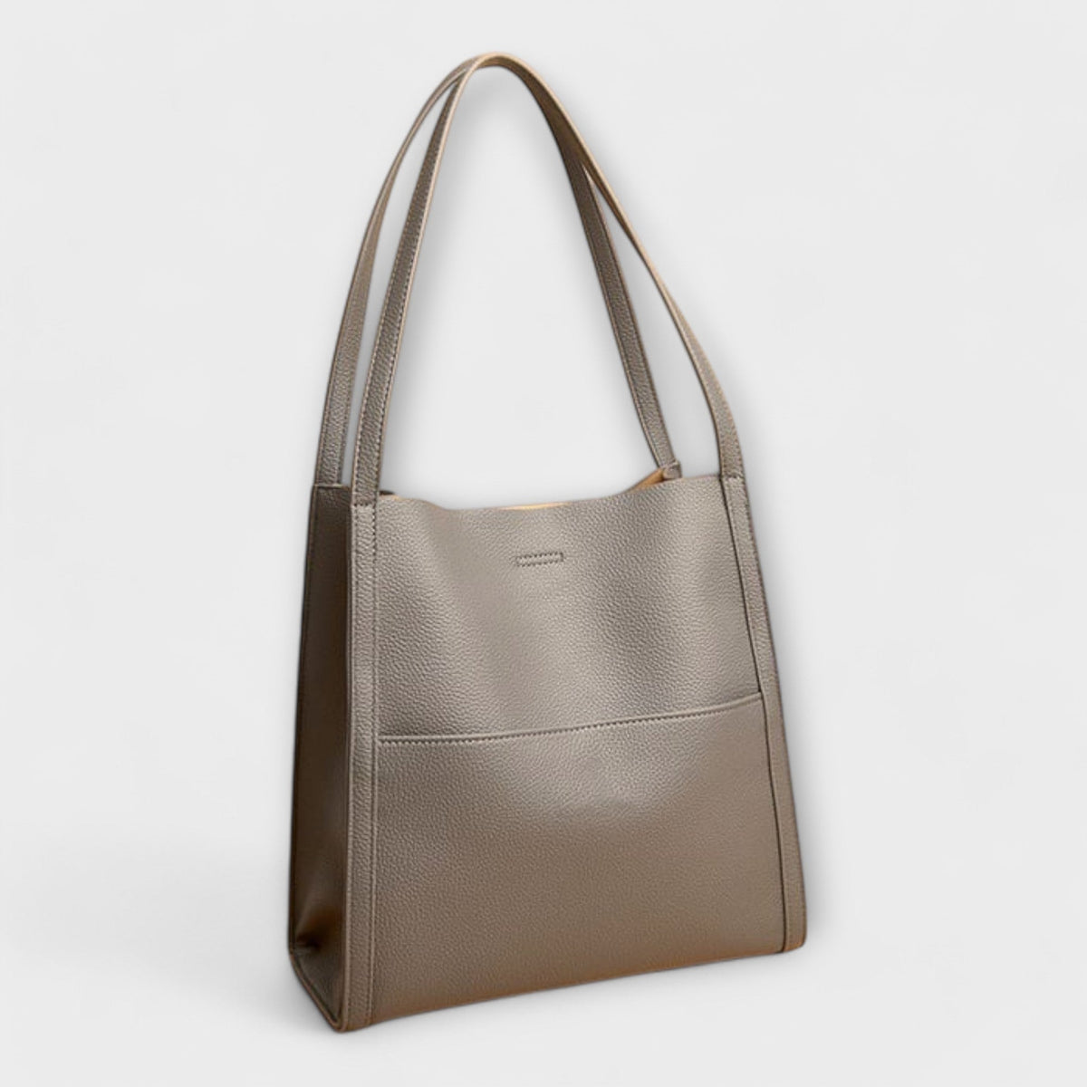 Women's Tote Bag with Sturdy Handles and Front Pocket - Grey
