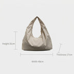Women's Slouchy Hobo Shoulder Bag with Triple Zip Pockets - 10