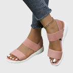 Women's Sandals with Adjustable Straps and Platform Sole - 10