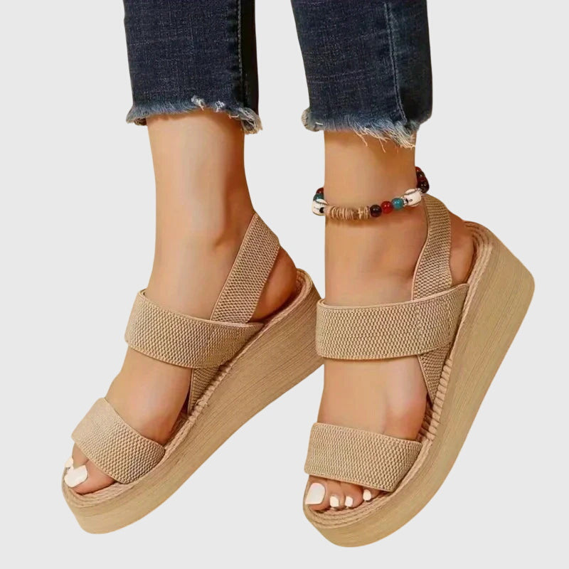Women's Sandals with Ankle Strap and Platform Sole