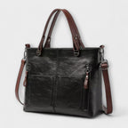 Women's Tote Bag with Front Pockets and Twin Handles - 9