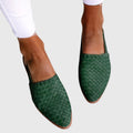 Women's Woven Sandals with Arch Support and Cushioned Insole - Green