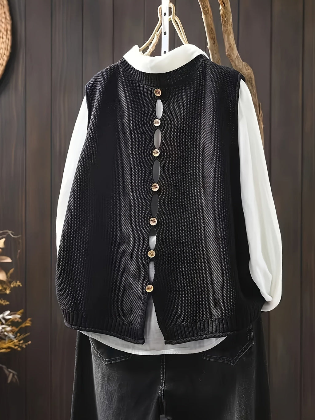 Women's Cardigan Relaxed Fit with Button Detailing - 2