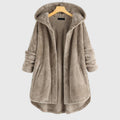 Franca - Fleece Jacket with Hood - Beige