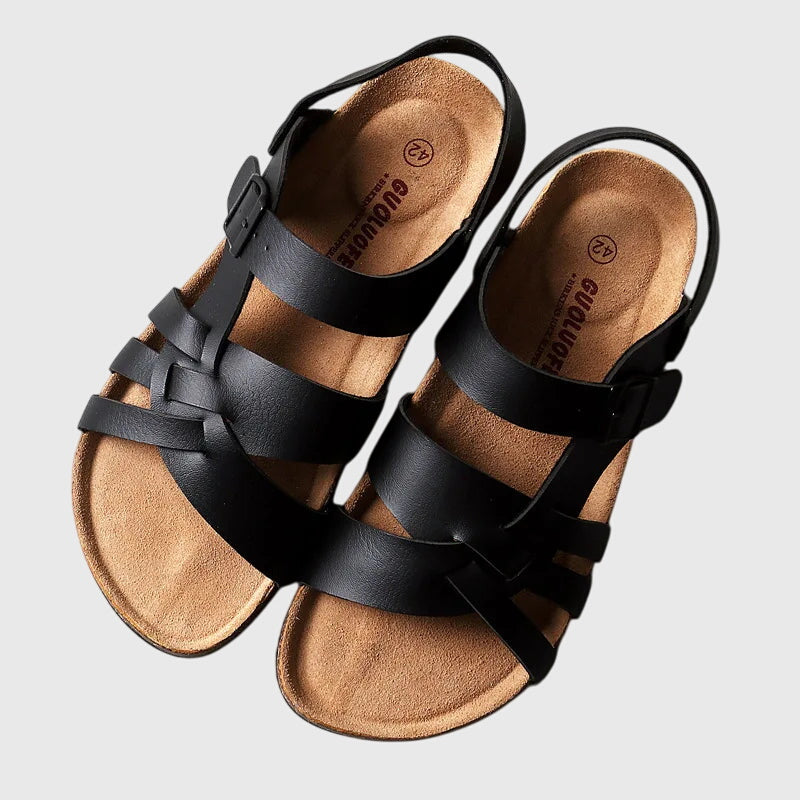 Nora | Cosy Orthopaedic Sandals - Black