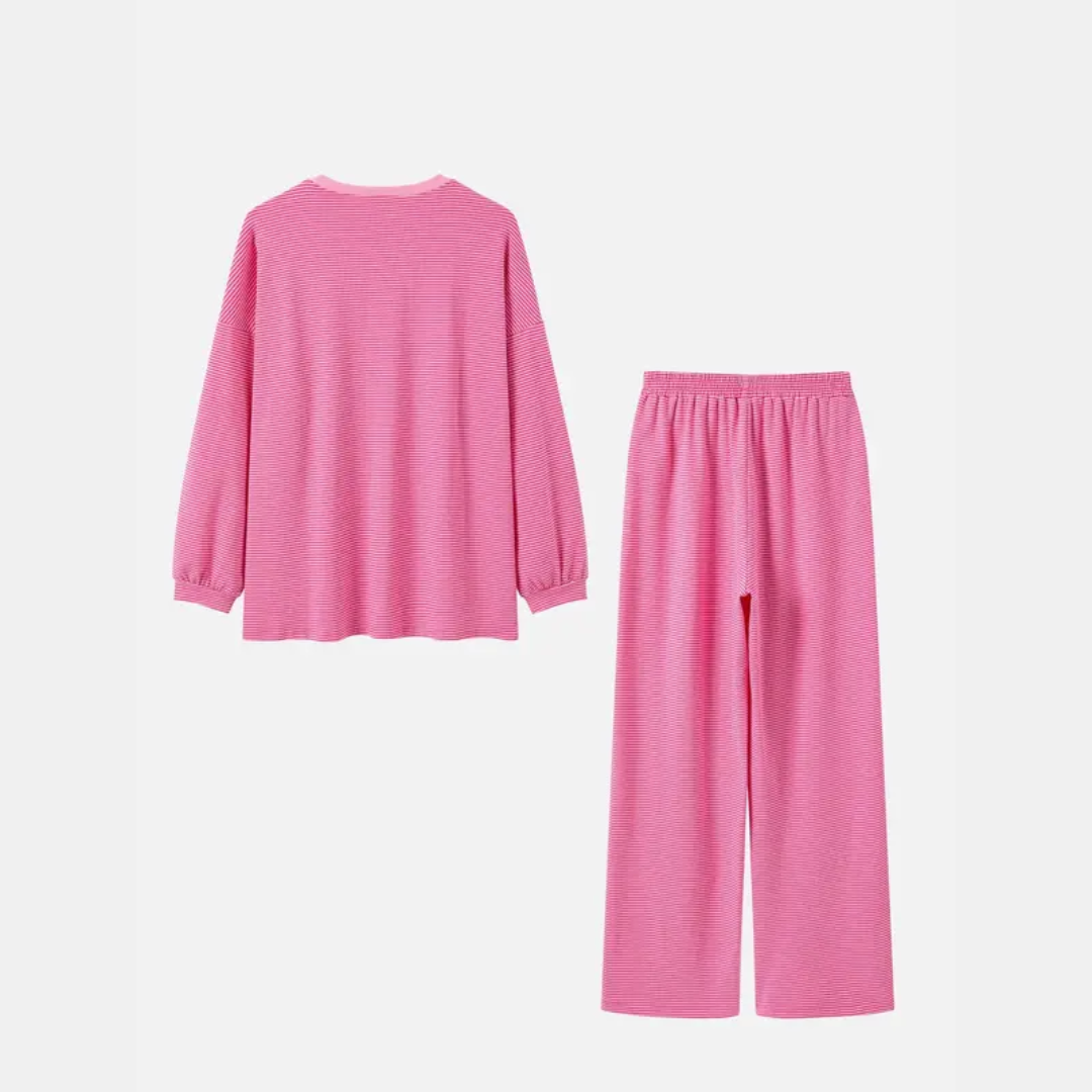 Women's Pyjamas Sets Oversized Wide Leg Striped Two Piece Set - 9