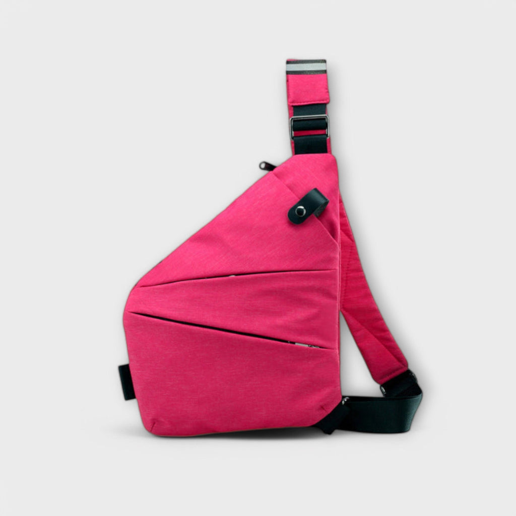 Women's Anti-Theft Shoulder Bag Sleek Crossbody with Hidden Pocket - Fuchsia