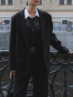 Women's Single-Breasted Blazer with Structured Shoulders - 5
