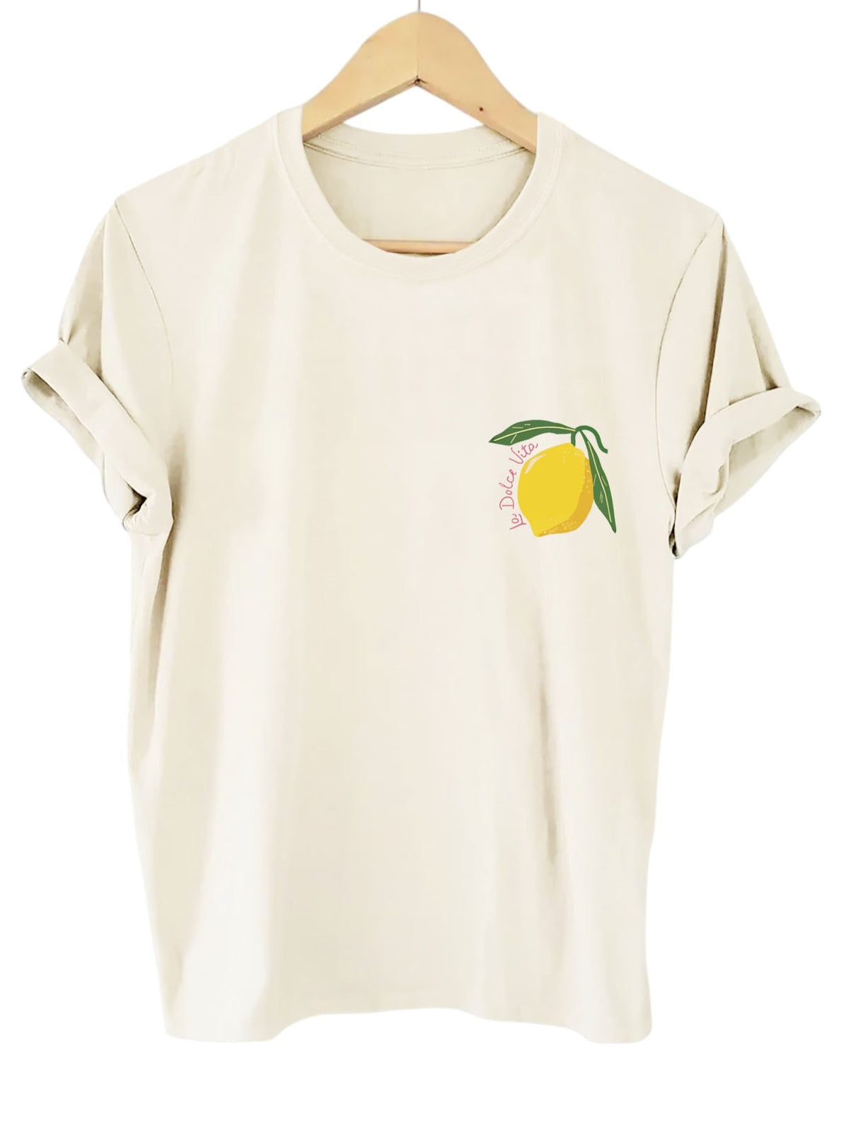 Women's Lemon Print T-Shirt with Back Graphic - 3