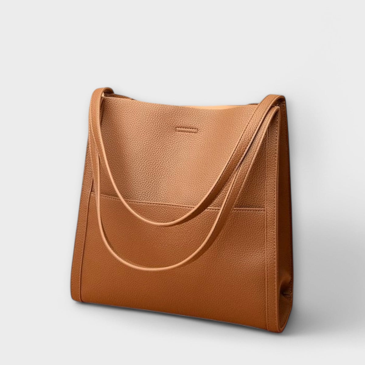 Women's Tote Bag with Sturdy Handles and Front Pocket - Khaki