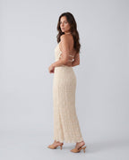 Women's Halter Maxi Dress with Pleated Detail and A-Line Silhouette - 3