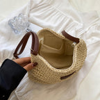 Women's Woven Shoulder Bag with Relaxed Silhouette - 4