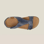 Women's Sandals with Adjustable T-Strap and Cushioned Footbed - 8