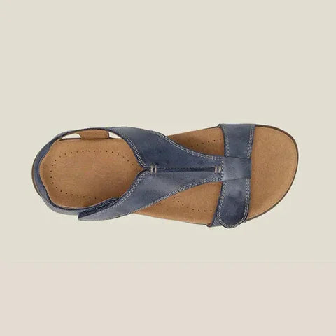 Women's Sandals with Adjustable T-Strap and Cushioned Footbed - 8