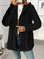 Women's Textured Button-Front Coat Relaxed Fit - 3