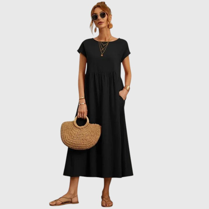 Fenella | Comfortable Midi Dress - Black