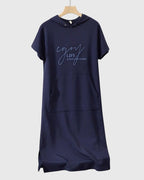 Women's Hooded Dress Short Sleeve with Kangaroo Pocket - 12