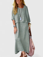 Women's Two-Piece Set Relaxed Top with Maxi Skirt - 6