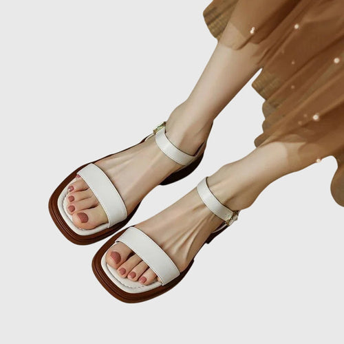 Women's Sandals with Ankle Strap and Block Heel