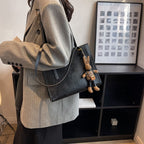Women's Tote Bag with Detachable Bunny Charm - 15