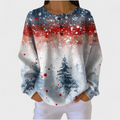 Women's Christmas Jumper with Soft Pine Tree Print - Multicolour