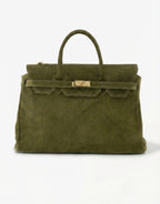 Womens Shoulder Bag with Twist-Lock Fastening and Gold-Tone Hardware - 3