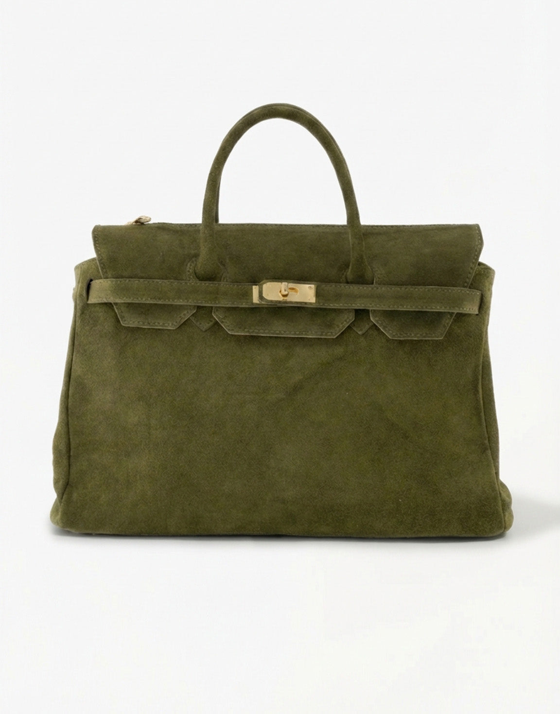 Womens Shoulder Bag with Twist-Lock Fastening and Gold-Tone Hardware - 3