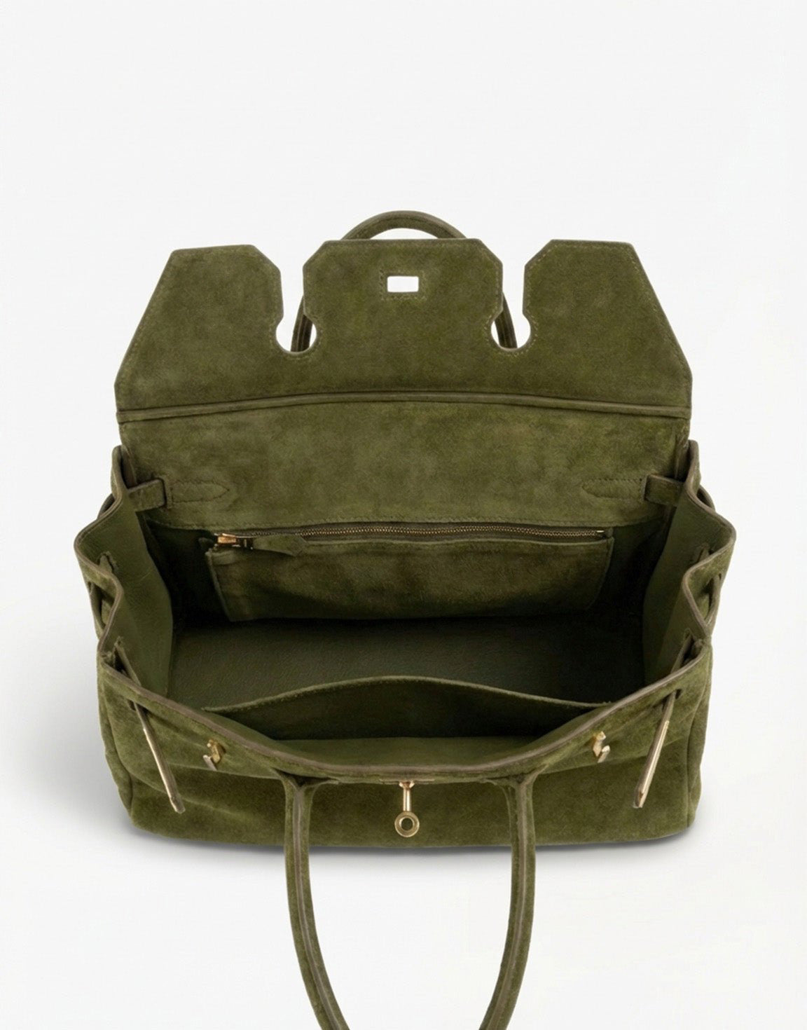 Womens Shoulder Bag with Twist-Lock Fastening and Gold-Tone Hardware - 5