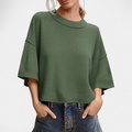 Women's Lightweight Round Neck Knit Cardigan - Army Green