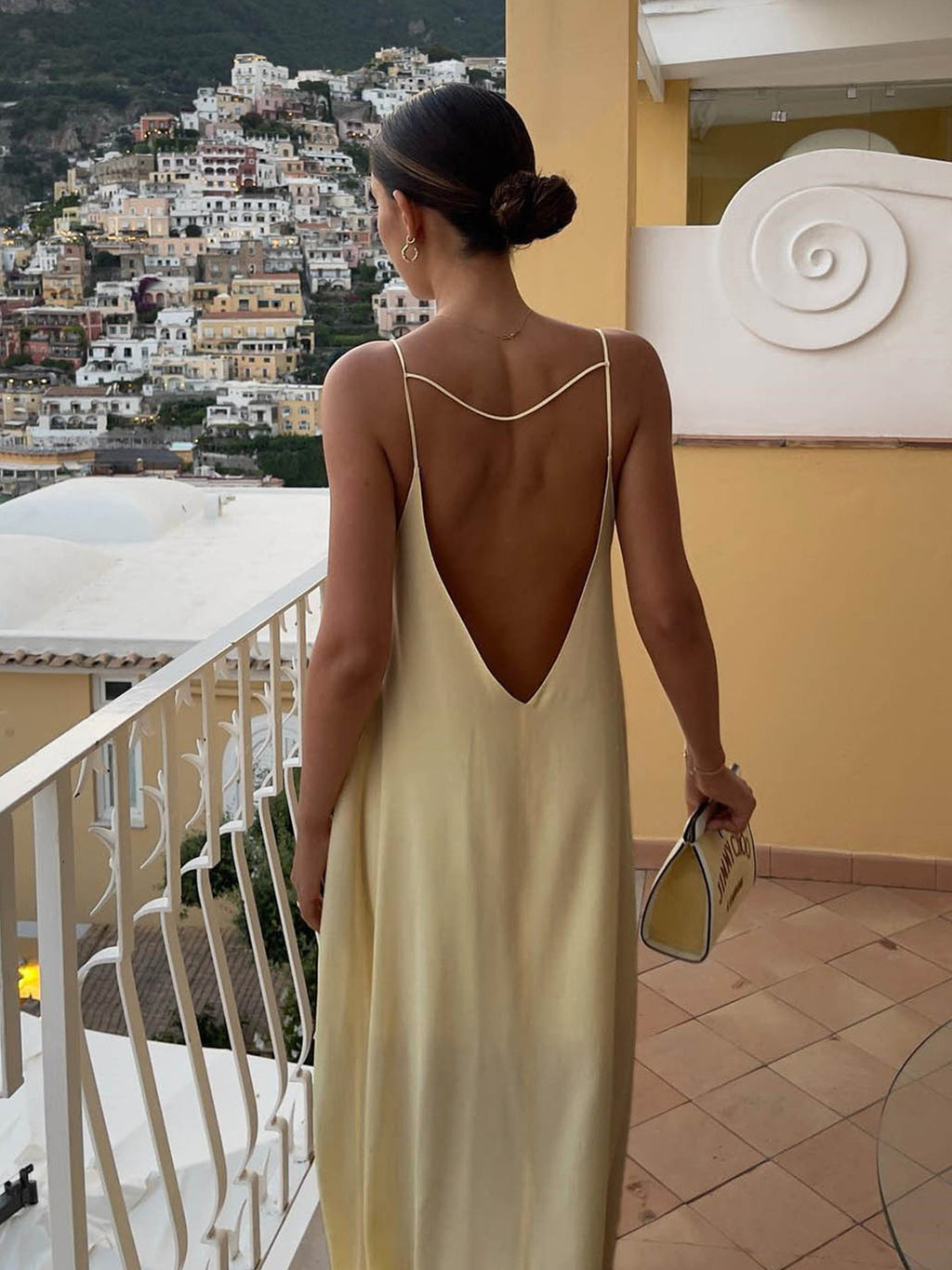 Women's Slip Maxi Dress Sleeveless with Open Back and Low Neckline - 7