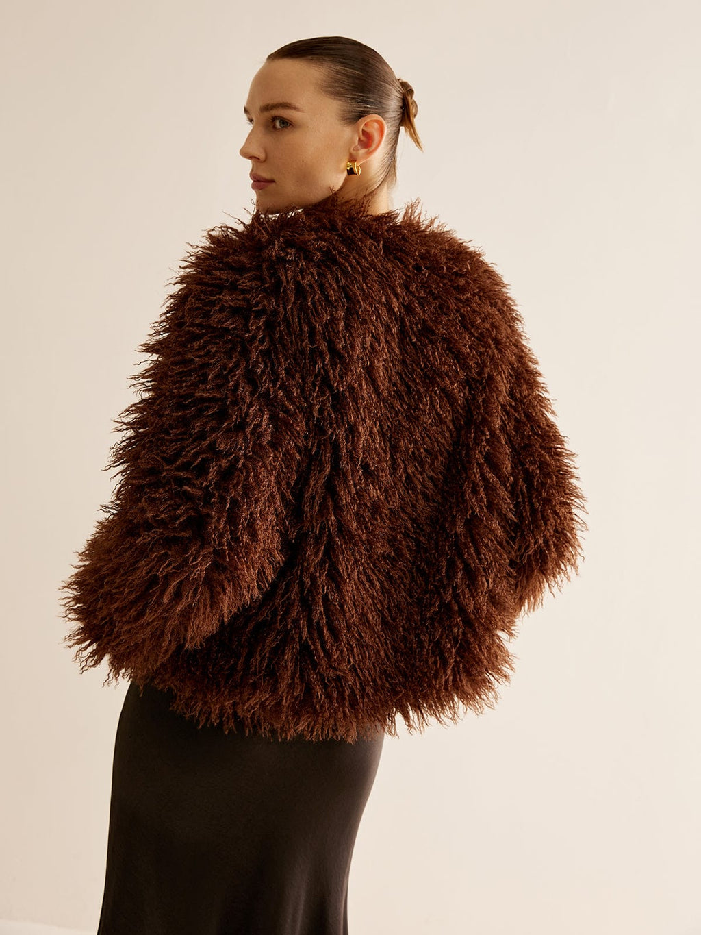 Women's Shaggy Faux Fur Jacket with Relaxed Fit - 4