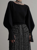 Women's Sweatshirt with Bell Sleeves and Cinched Waist - 9