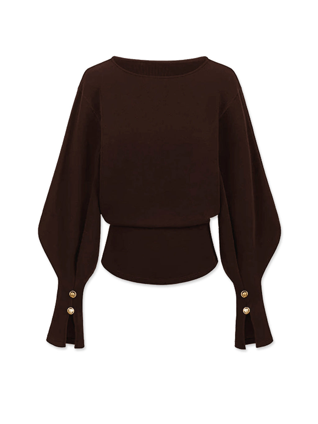 Women's Sweatshirt with Bell Sleeves and Cinched Waist - 13