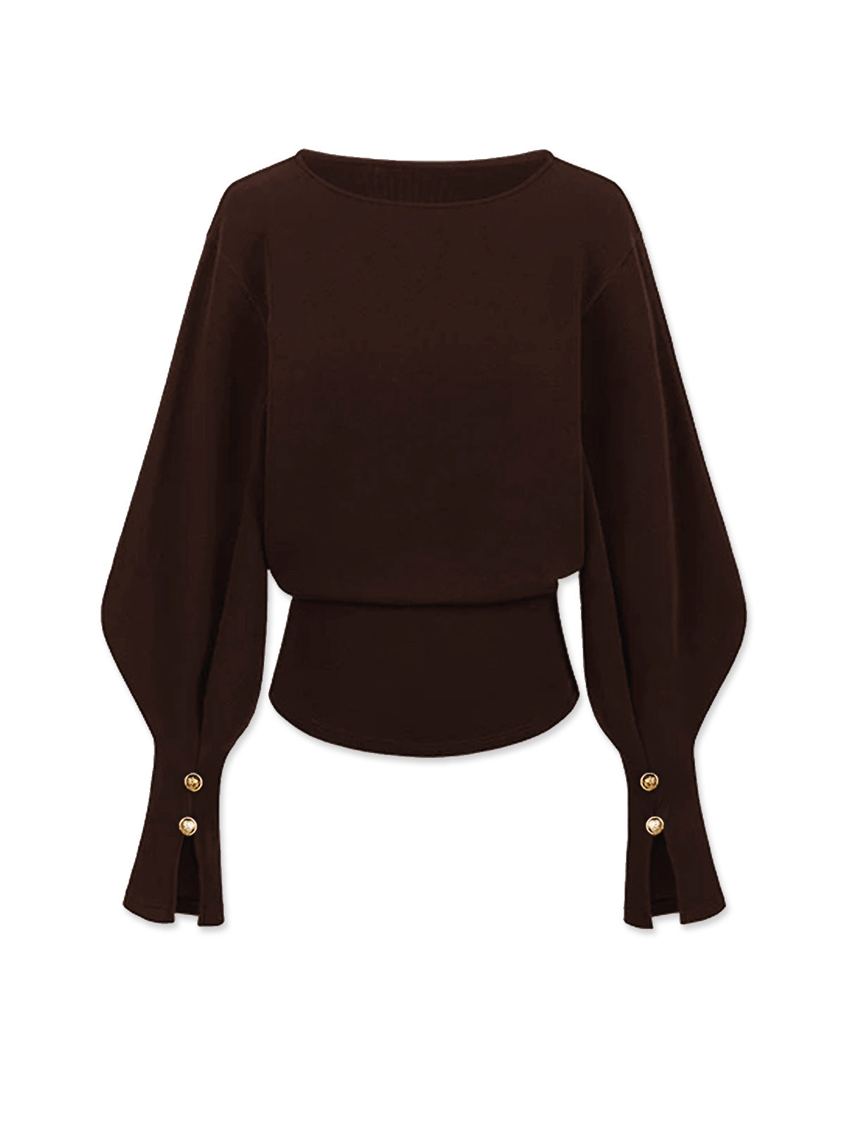 Women's Sweatshirt with Bell Sleeves and Cinched Waist - 13