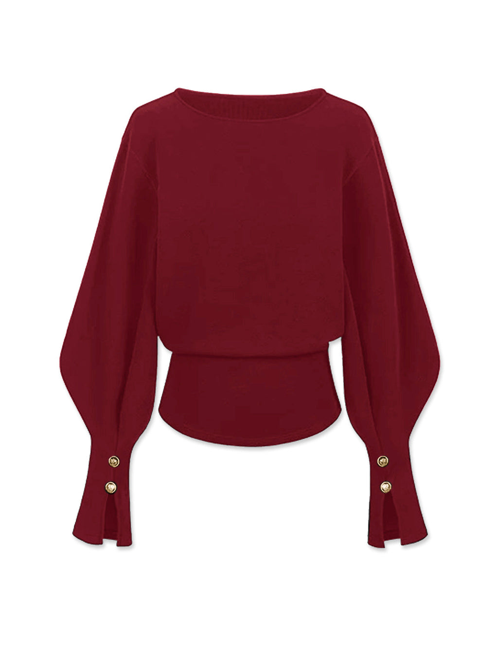 Women's Sweatshirt with Bell Sleeves and Cinched Waist - 14
