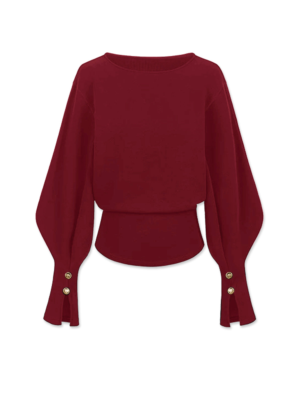 Women's Sweatshirt with Bell Sleeves and Cinched Waist - 14