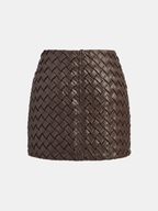 Women's Woven Mini Skirt with Mid-Waist Fit and Invisible Zip - 12