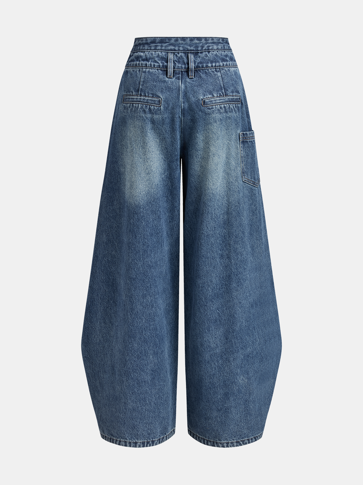 Women's Wide-Leg Jeans with Cross-Front High Waist - 3