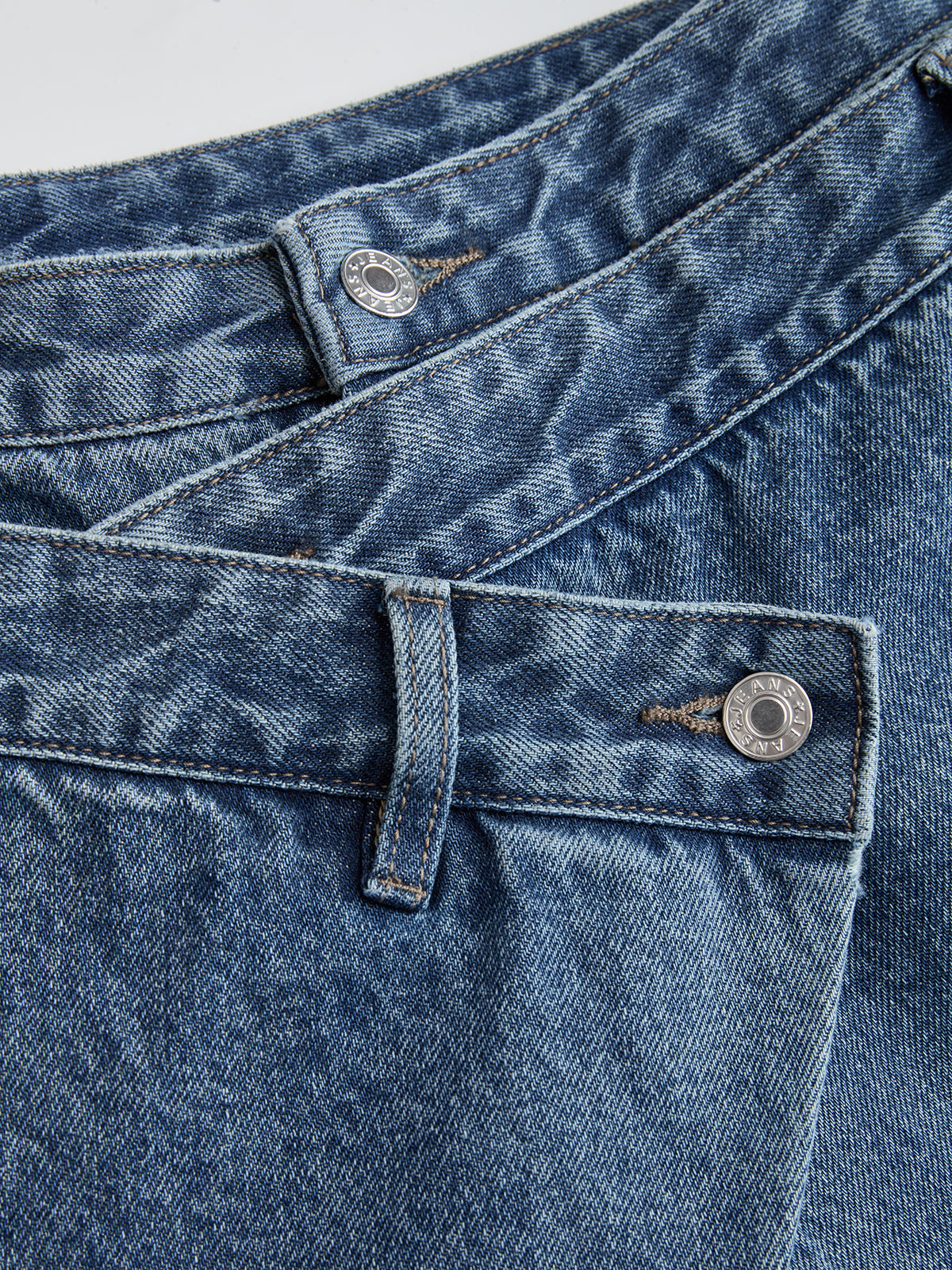 Women's Wide-Leg Jeans with Cross-Front High Waist - 5